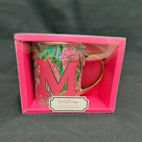 Lilly Pulitizer Monogram "M" Mug - NEW - Picture 2 of 4